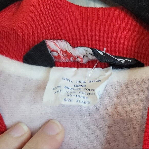 Vintage Red Satin Bomber Jacket XL | 80s Sportswear, Retrocore, Blokette Vibes - Picture 5 of 5